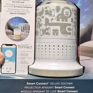 Fisher-Price Sound Machine Smart Connect Deluxe Soother - Gray and White